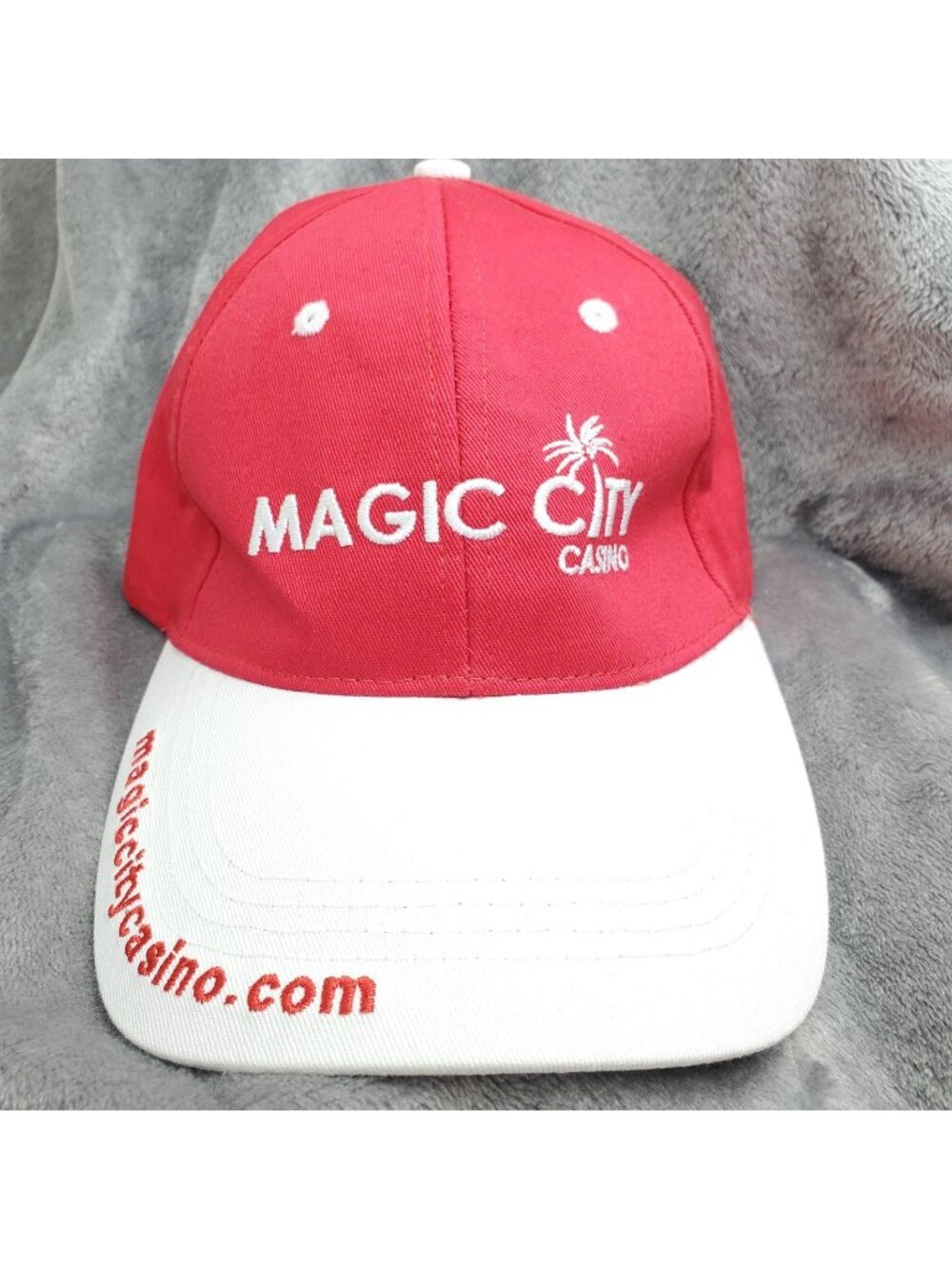 Magic City Casino Red & White Baseball Hat New Adjustable Back Strap Cap Miami